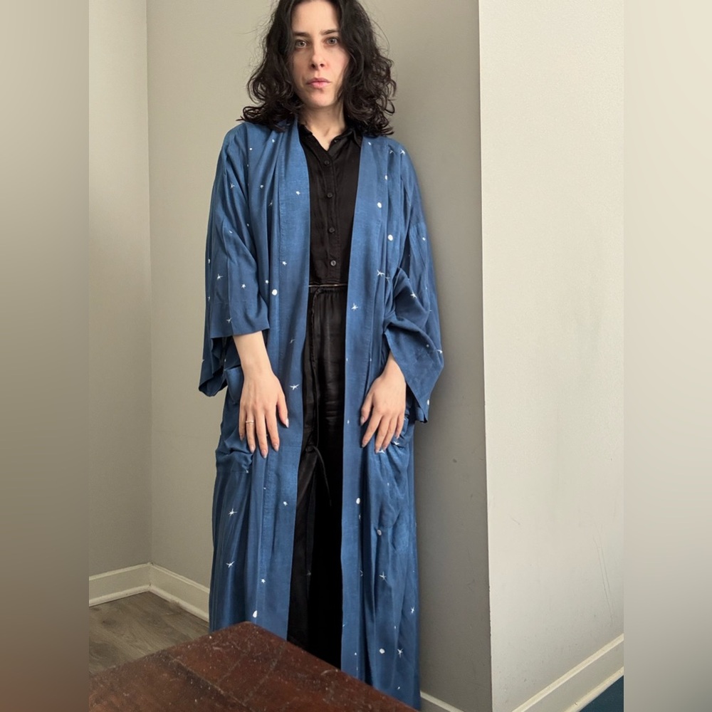 Women's Blue Star Kimono Robe